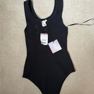 Black ribbed bodysuit- NWT